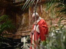 Pope Francis celebrates Palm Sunday Mass at St. Peter’s Basilica on March 28, 2021